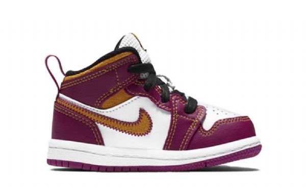 Boty Nike Air Jordan 1 Mid Tops Td Pro Děti Nachový Bílý Žlutá