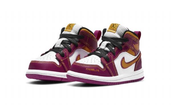 Boty Nike Air Jordan 1 Mid Tops Td Pro Děti Nachový Bílý Žlutá