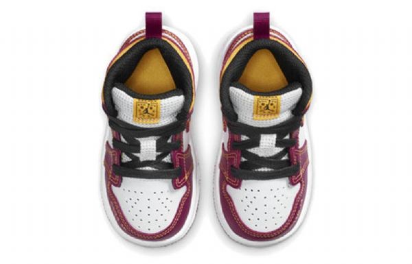Boty Nike Air Jordan 1 Mid Tops Td Pro Děti Nachový Bílý Žlutá
