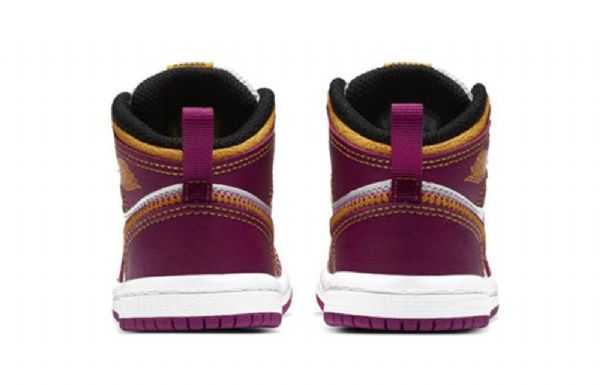 Boty Nike Air Jordan 1 Mid Tops Td Pro Děti Nachový Bílý Žlutá