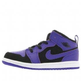 Boty Nike Air Jordan 1 Mid Tops Td Pro Děti Nachový Černá