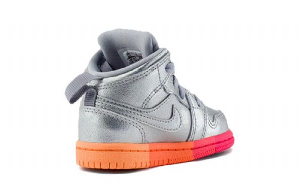 Boty Nike Air Jordan 1 Mid Tops Td Pro Děti Stříbrná Růžová