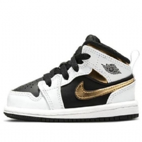 Boty Nike Air Jordan 1 Mid Tops Td Pro Děti Z Bílého Zlata