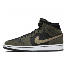 Boty Nike Air Jordan 1 Mid Tops Trooper Pro Ženy Camouflage Zelená