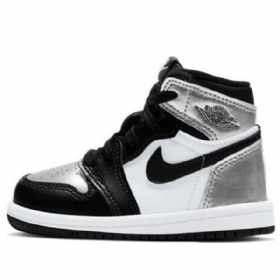 Boty Nike Air Jordan 1 Retro High Tops Og Td Pro Děti Stříbrné