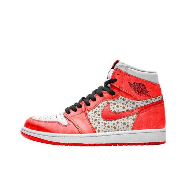 Boty Nike Supreme Jordan 1 High Tops Stars College Pro Muže Oranžová