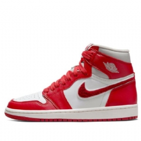 Dámské Basketbalové Boty Nike Air Jordan 1 High Tops Og Retro Červený Bílý