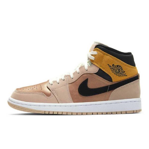 Dámské Béžové Boty Nike Air Jordan 1 Mid Tops Se Particle