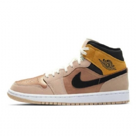 Dámské Béžové Boty Nike Air Jordan 1 Mid Tops Se Particle