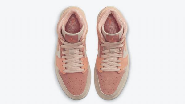 Dámské Boty Nike Air Jordan 1 Mid Tops Apricot Oranžová