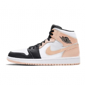 Dámské Boty Nike Air Jordan 1 Mid Tops Crimson Tint Coral Černá