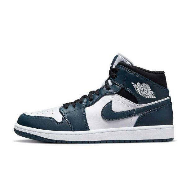 Dámské Boty Nike Air Jordan 1 Mid Tops Dark Tmavě Modrá Bílý