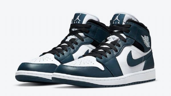 Dámské Boty Nike Air Jordan 1 Mid Tops Dark Tmavě Modrá Bílý