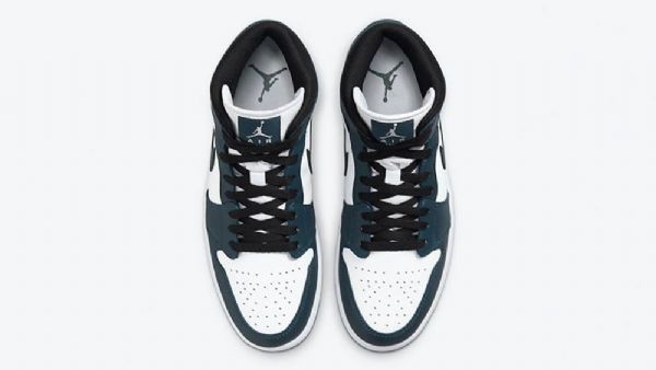 Dámské Boty Nike Air Jordan 1 Mid Tops Dark Tmavě Modrá Bílý