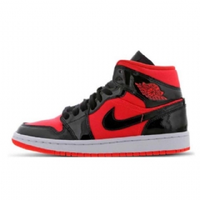 Dámské Boty Nike Air Jordan 1 Mid Tops Hot Punch Černá Červený