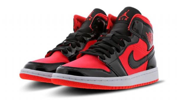 Dámské Boty Nike Air Jordan 1 Mid Tops Hot Punch Černá Červený