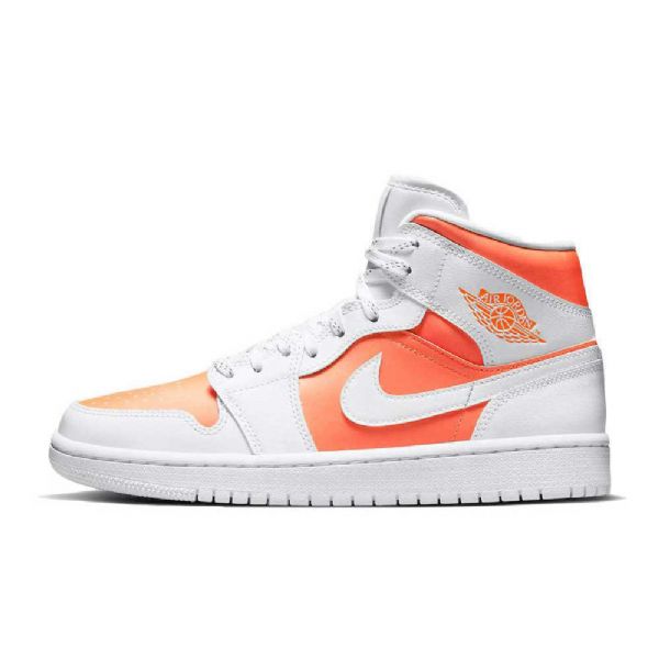Dámské Boty Nike Air Jordan 1 Mid Tops Se Bright Citrus Bílý Oranžový