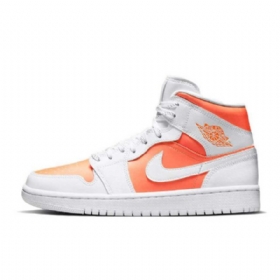 Dámské Boty Nike Air Jordan 1 Mid Tops Se Bright Citrus Bílý Oranžový