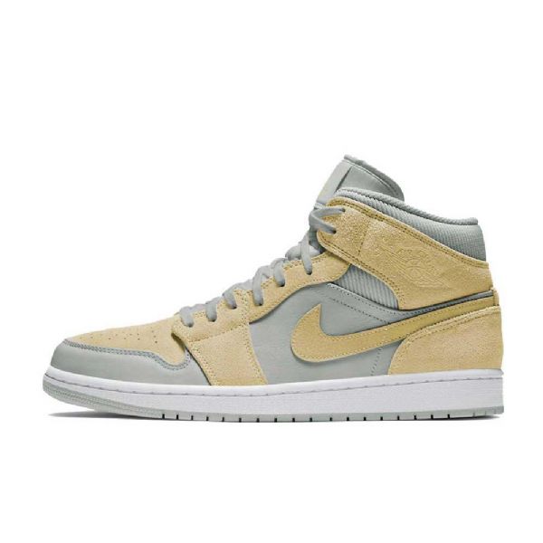 Dámské Boty Nike Air Jordan 1 Mid Tops Se Šedá Lemon Světle Modrá