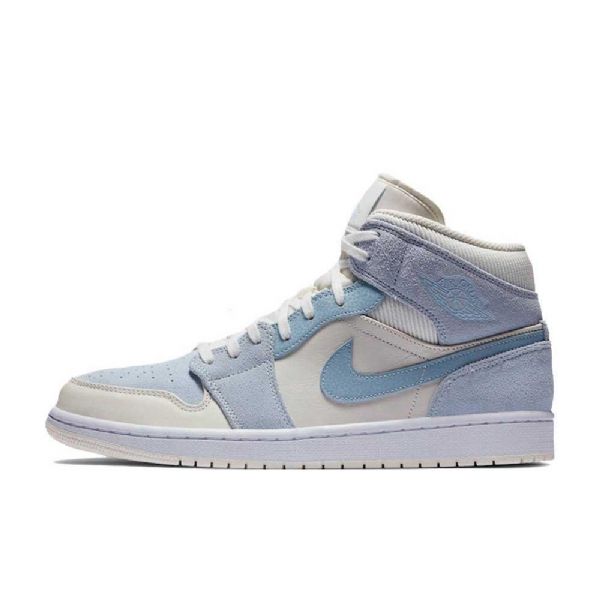 Dámské Boty Nike Air Jordan 1 Mid Tops Se Světle Modrá Bílá