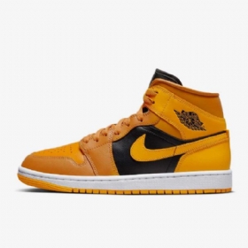 Dámské Boty Nike Air Jordan 1 Mid Tops Žlutá Černá