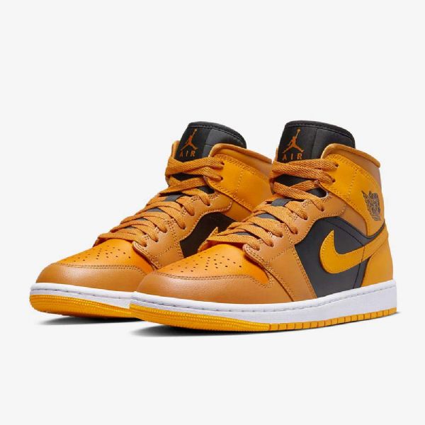 Dámské Boty Nike Air Jordan 1 Mid Tops Žlutá Černá