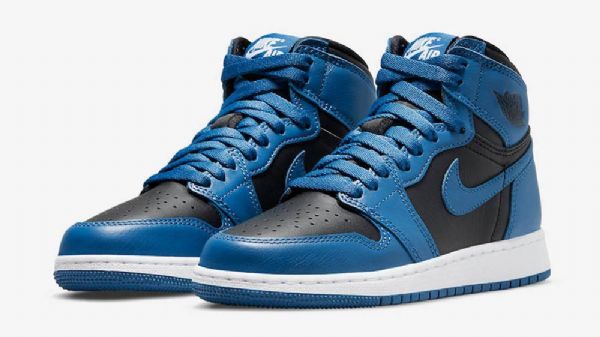 Dámské Boty Nike Air Jordan 1 Retro High Tops Gs Tmavě Modrá Černá
