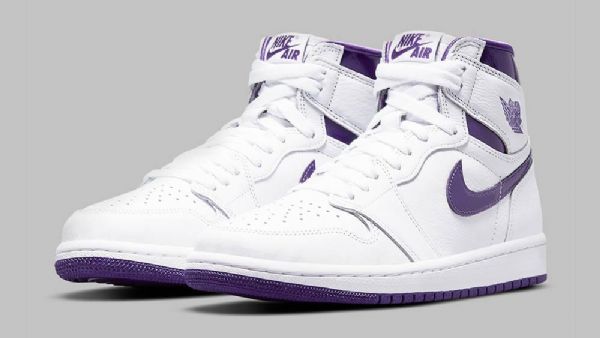 Dámské Boty Nike Air Jordan 1 Retro High Tops Og Court Bílý Nachový