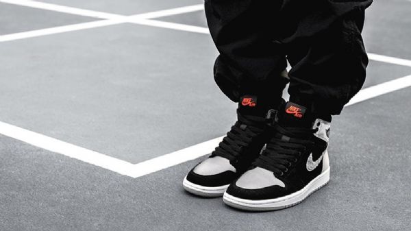 Dámské Boty Nike Air Jordan 1 Shadow Satin Aleali Černá Stříbrný