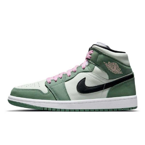 Dámské Holandské Boty Nike Air Jordan 1 Mid Tops Se Zelené