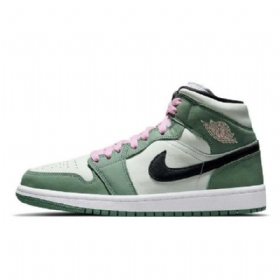 Dámské Holandské Boty Nike Air Jordan 1 Mid Tops Se Zelené