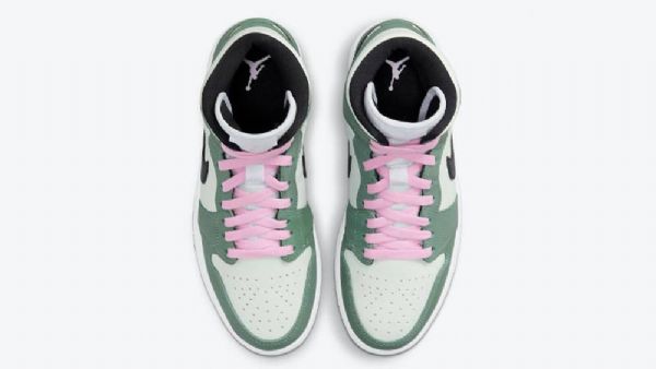 Dámské Holandské Boty Nike Air Jordan 1 Mid Tops Se Zelené
