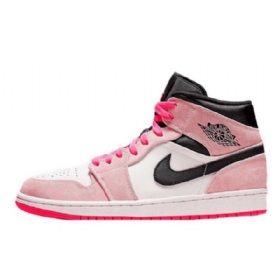 Dámské Hyper Boty Nike Air Jordan 1 Mid Tops Růžové