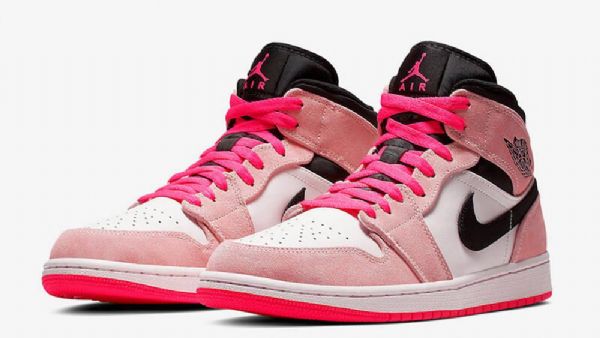 Dámské Hyper Boty Nike Air Jordan 1 Mid Tops Růžové