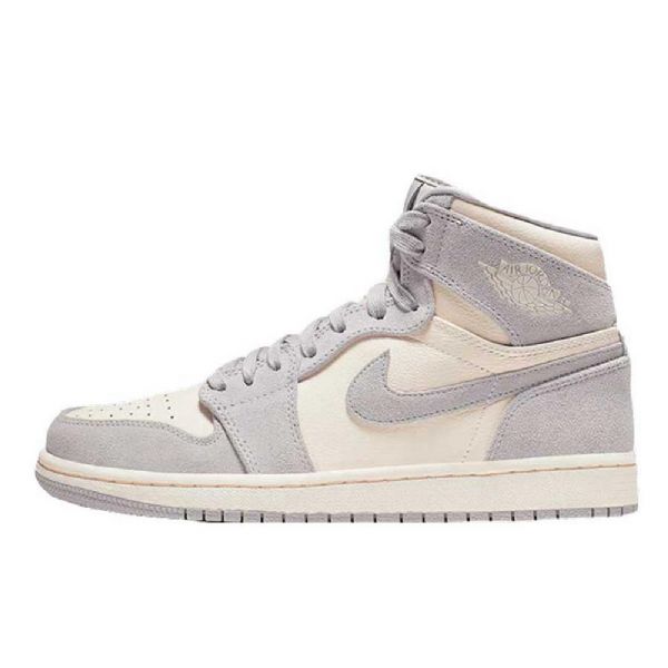 Dámské Khaki Šedé Boty Nike Air Jordan 1 High Tops Premium Ivory
