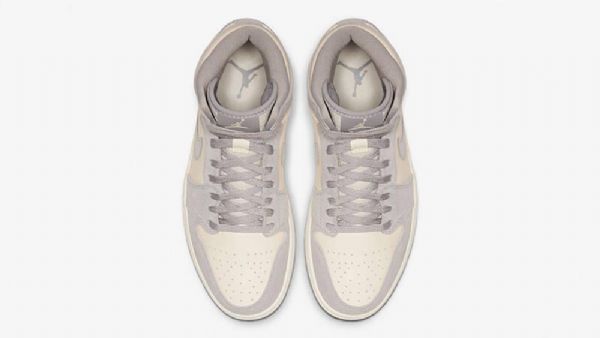Dámské Khaki Šedé Boty Nike Air Jordan 1 High Tops Premium Ivory