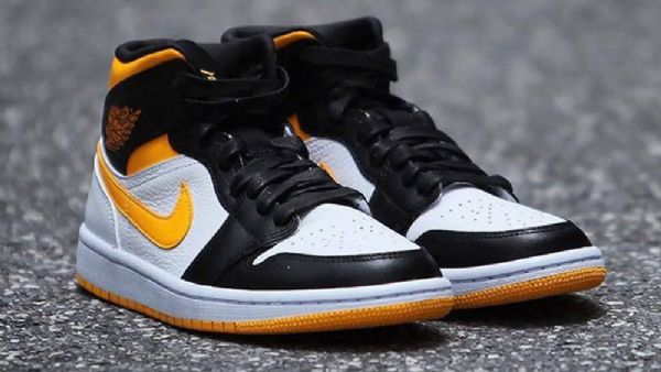 Dámské Laserové Boty Nike Air Jordan 1 Mid Tops Oranžová