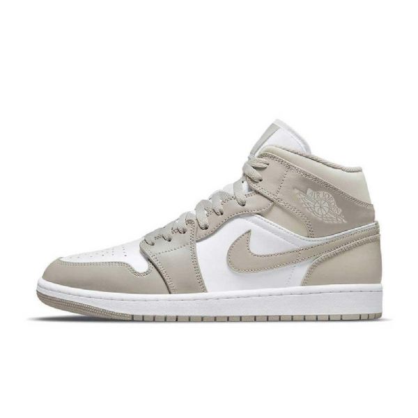 Dámské Lněné Boty Nike Air Jordan 1 Mid Tops Olive Zelená Bílý