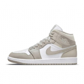 Dámské Lněné Boty Nike Air Jordan 1 Mid Tops Olive Zelená Bílý