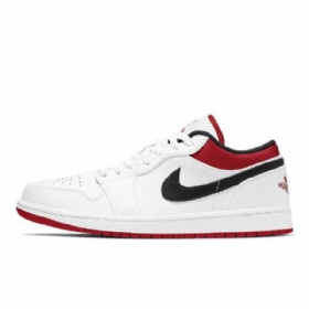 Dámské Nízké Boty Nike Air Jordan 1 Bílá Červená Černá