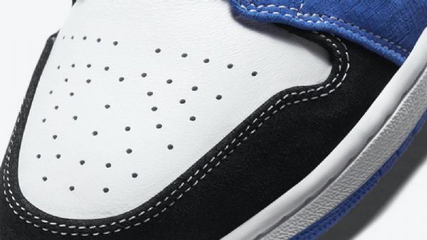 Dámské Nízké Boty Nike Air Jordan 1 Modrá Černá Bílá