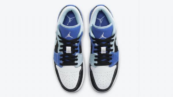 Dámské Nízké Boty Nike Air Jordan 1 Modrá Černá Bílá