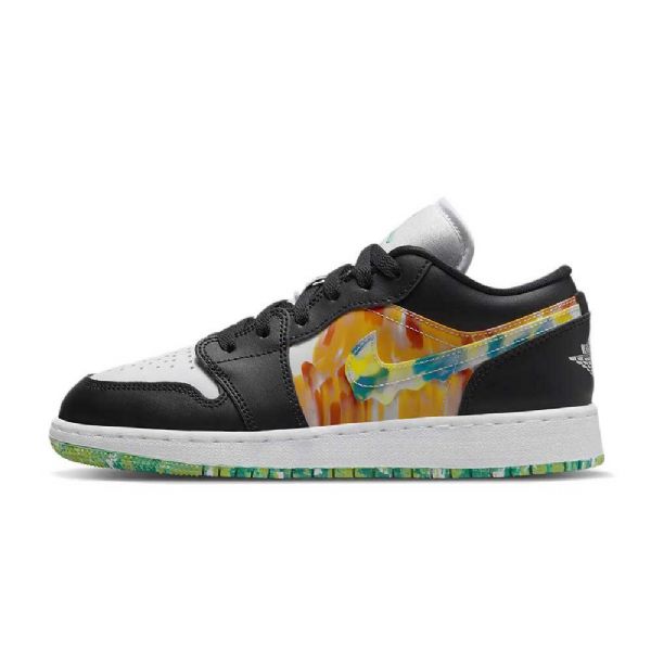 Dámské Odkapávací Boty Nike Air Jordan 1 Low Tops Gs Černá Šedá