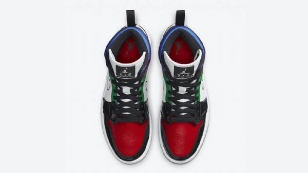 Dámské Patentované Boty Nike Air Jordan 1 Mid Tops Se Vícebarevné