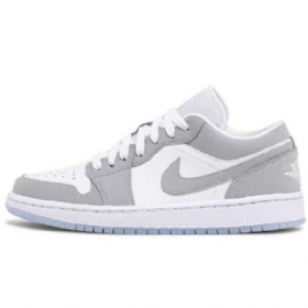 Dámské Polobotky Nike Air Jordan 1 Bílá Šedá