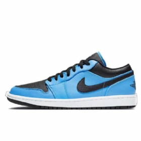 Dámské Polobotky Nike Air Jordan 1 Černá Modrá