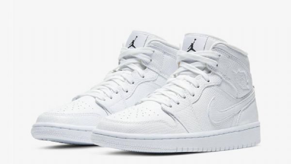 Dámské Polobotky Nike Air Jordan 1 Mid Tops Bílé
