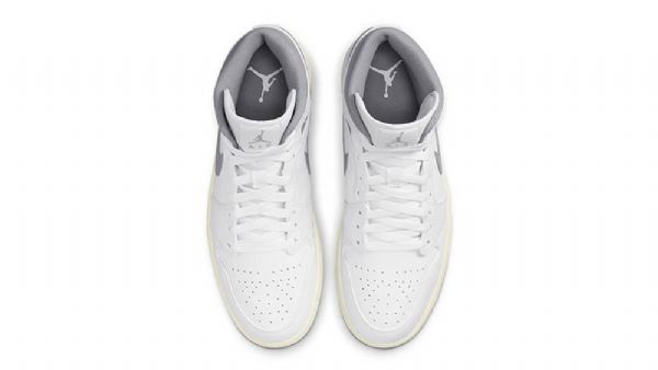Dámské Polobotky Nike Air Jordan 1 Mid Tops Bílý Šedá