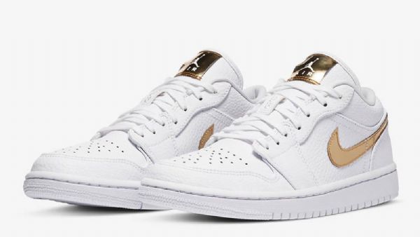Dámské Polobotky Nike Air Jordan 1 Z Bílého Zlata