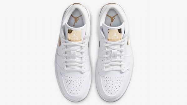 Dámské Polobotky Nike Air Jordan 1 Z Bílého Zlata